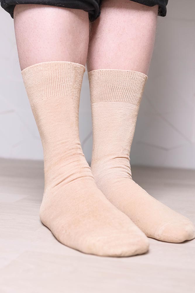 Мужские бежевые натуральные конопляные носки Uzor Wear